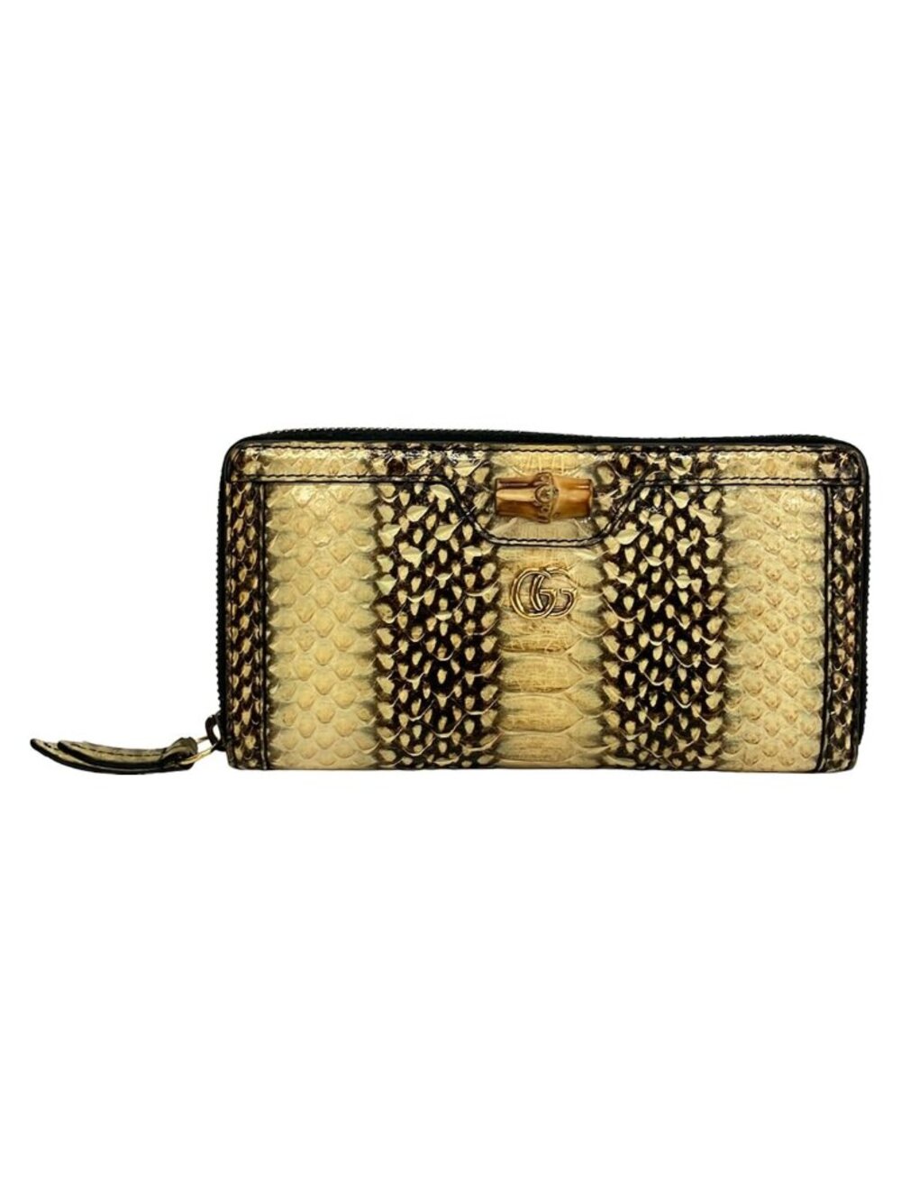 Gucci Wallet Diana Beige Dark Brown Leather